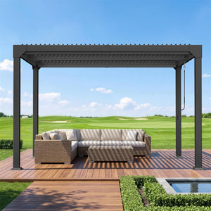 Pergola bioclimatica 3×4 m in alluminio con tetto a lamelle regolabili
