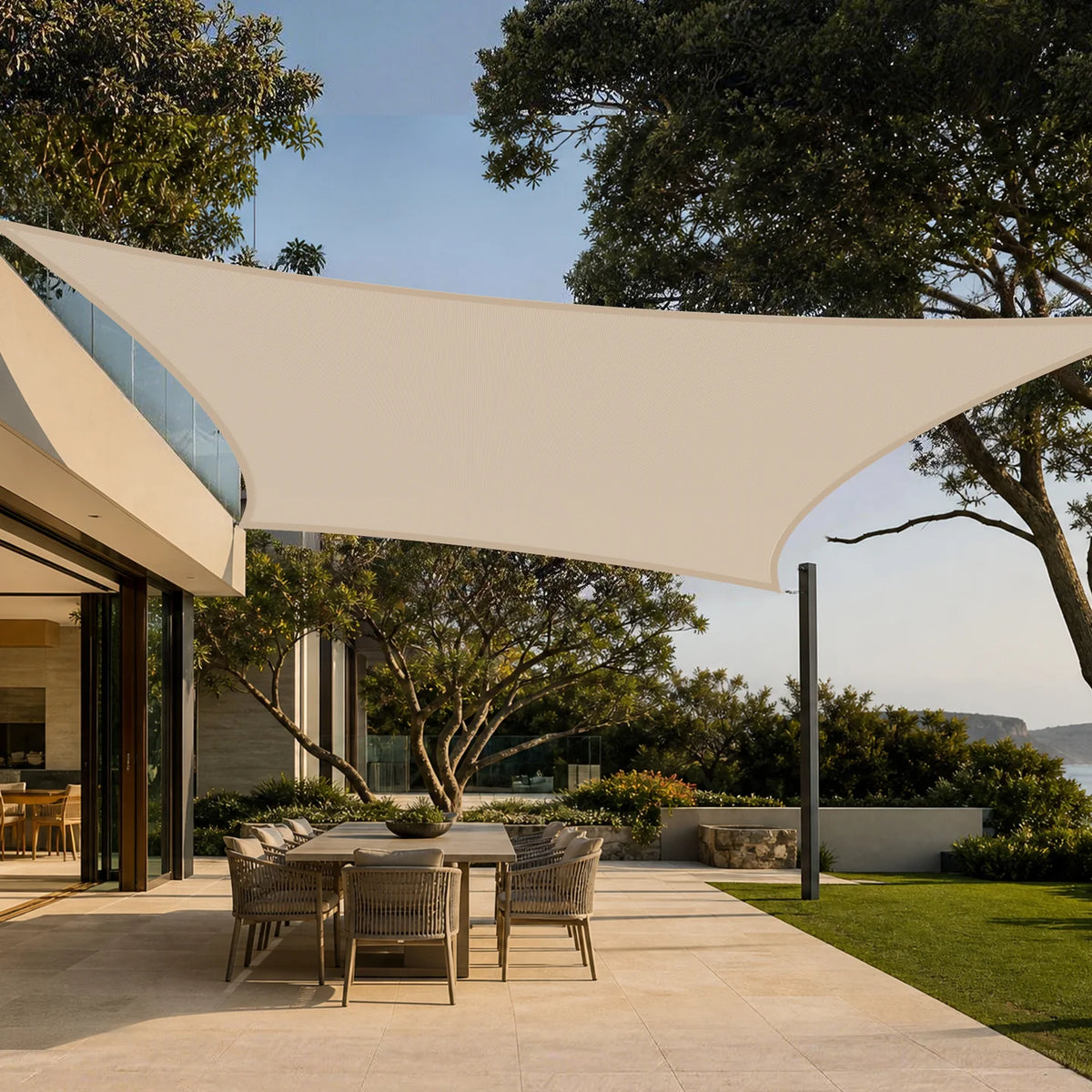 Telo ombreggiante da esterno con protezione UV – Vela parasole resistente per giardino, patio e piscina