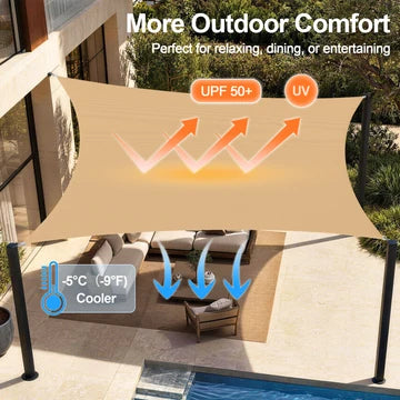 Telo ombreggiante da esterno con protezione UV – Vela parasole resistente per giardino, patio e piscina