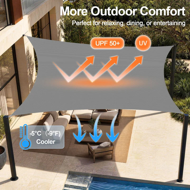 Telo ombreggiante da esterno con protezione UV – Vela parasole resistente per giardino, patio e piscina