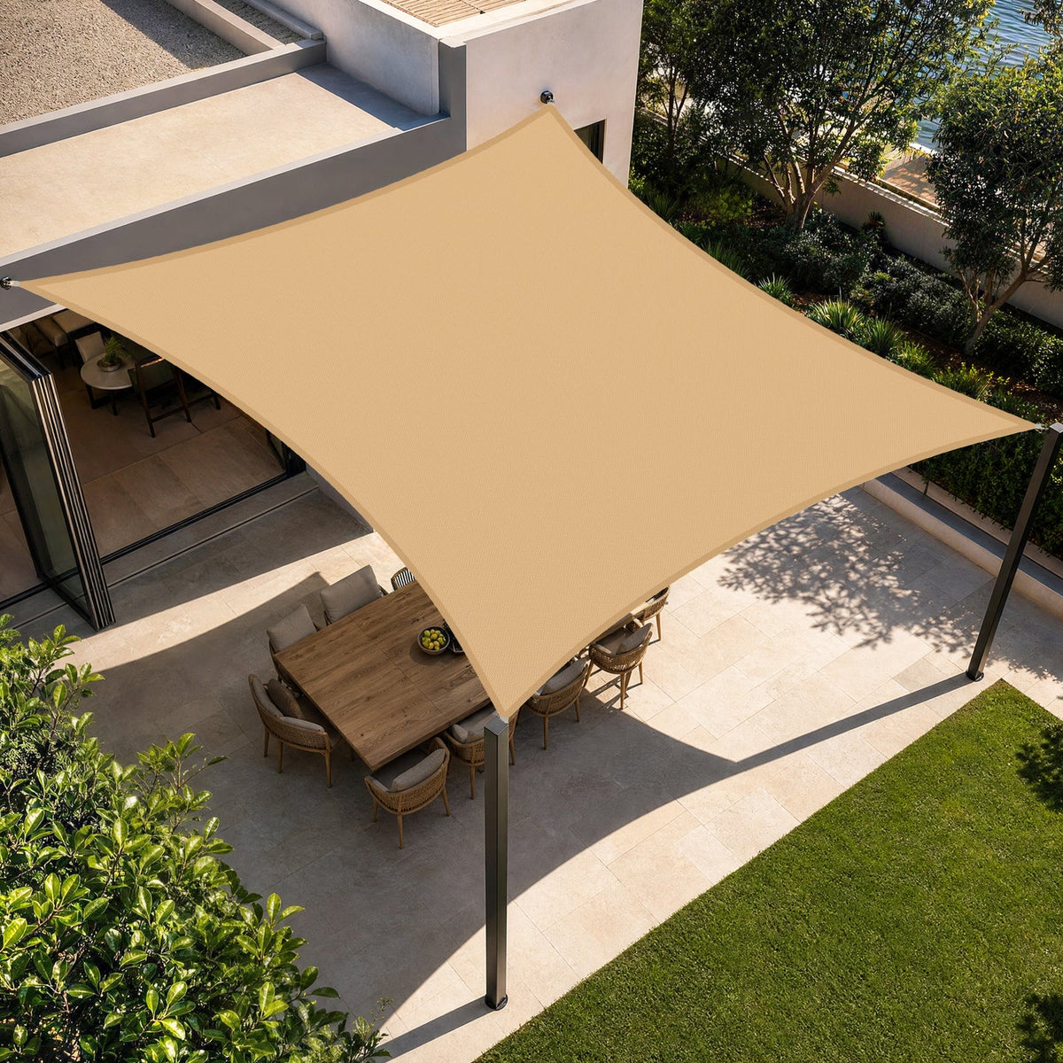 Telo ombreggiante da esterno con protezione UV – Vela parasole resistente per giardino, patio e piscina