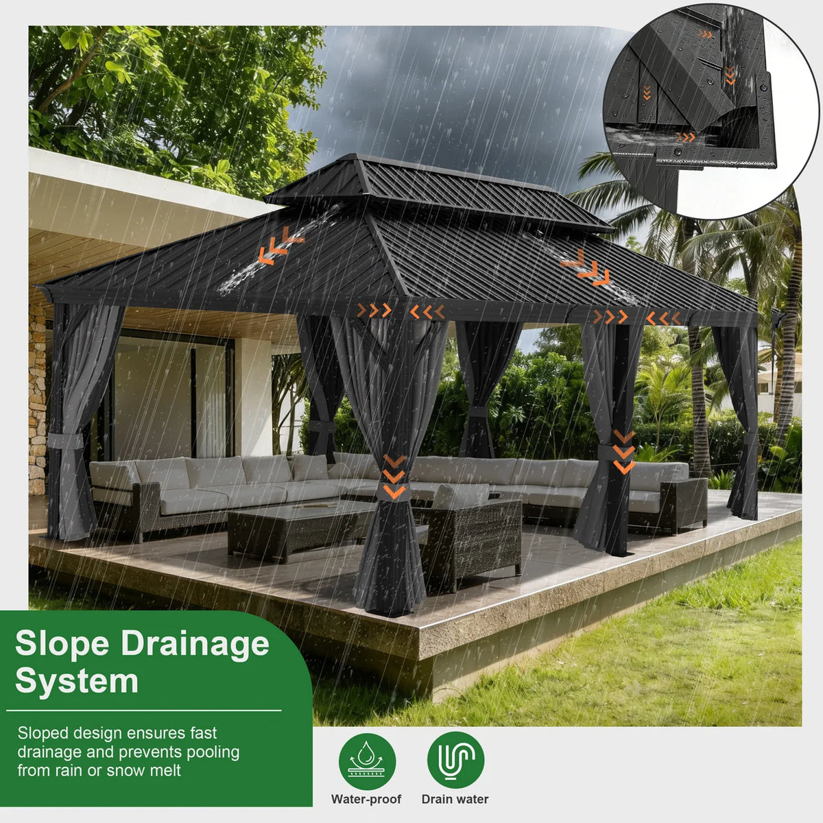 Carport in alluminio con tetto in acciaio per auto e veicoli
