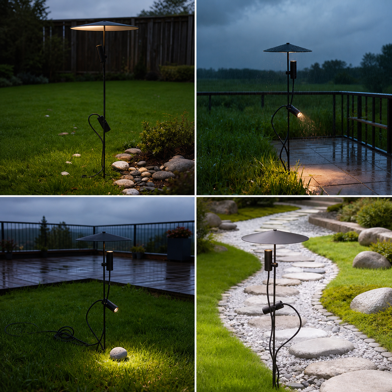 Lampada da giardino con doppia luce