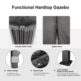 Gazebo da giardino 3,65×4,8 m con tetto rigido in alluminio e tende laterali