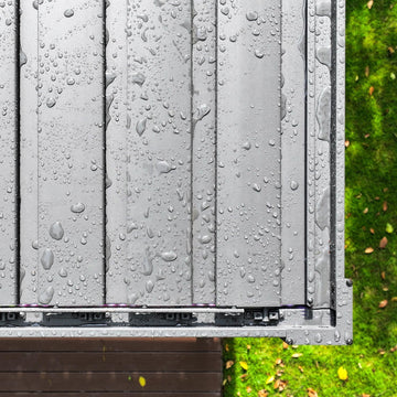 Pergola bioclimatica in alluminio con tetto a lamelle regolabili