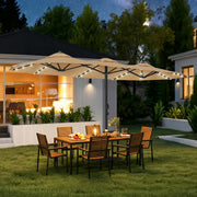 Ombrellone da giardino motorizzato 2,7×4,6 m con luci LED solari