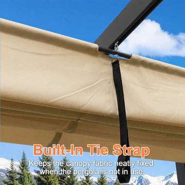 Pergola retrattile da esterno con tetto regolabile in tessuto