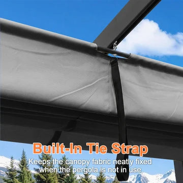Pergola retrattile da esterno con tetto regolabile in tessuto